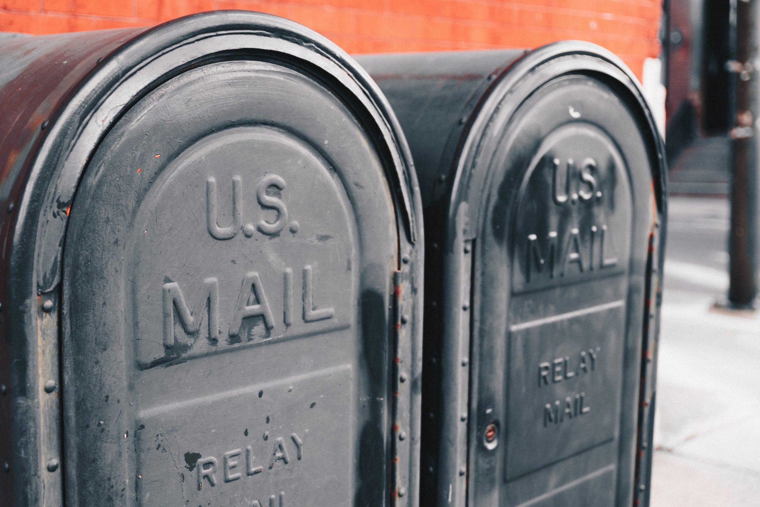 Mailboxes sitting next to each other